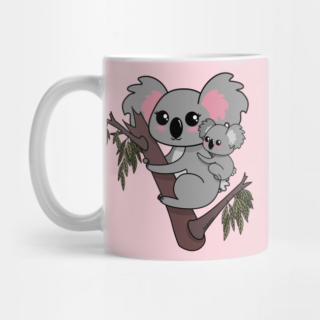 Kawaii koalas mother and baby by Pendientera